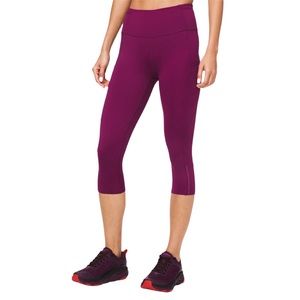 Lululemon Fast & Free Crop Leggings 4 Marvel Burgundy Pink